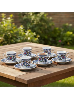 Güral Porselen Gözde Double 6 Kişilik Kahve Fincan  Takımı 60932