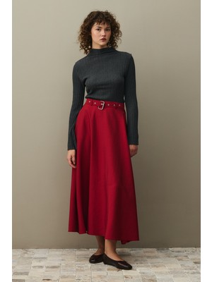 Fahhar Kemerli Etek Kırmızı