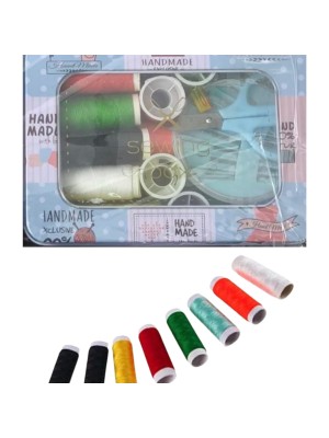 Nuvigo İplik Set Teneke Kutu Kare Plastik Dikiş Seti