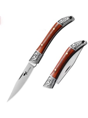 Valkyrie Ahşap Mini Çelik Işlemeli Katlanır Outdoor Cep Bıçağı – Şık Tasarım, Taşıması Kolay