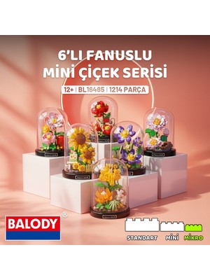 Balody 6'lı Fanuslu Mini Çiçek Serisi Yapı Bloğu Seti – 1214 Parça