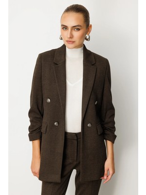 Ekol Kolu Büzgülü Kapak Cepli Ceket Antrasit 5187