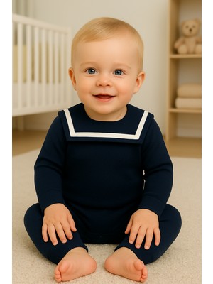 Mbk Garden Denizci Yaka Bebek Polar Tulum