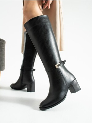 Punto Kadın Kemer Detaylı Topuklu Kadın Çizme