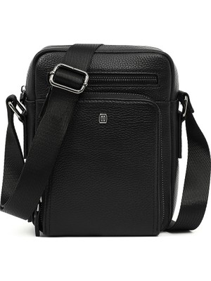Derimod Erkek Siyah Deri Postacı Çantası 25WBD3560FT