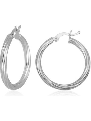 Aya Diamond Gümüş 4 mm Burgu Şarnel Kadın Küpe