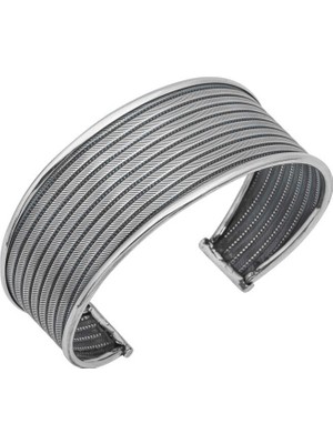 Aya Diamond Gümüş Eskitme Desenli Kadın Bilezik