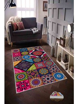 Homefesto Modern Dekoratif Yıkanabilir Kaymaz Taban Halı – İnce, Yumuşak Salon Halısı, Mutfak Halısı ve Yolluk