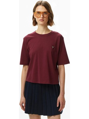 Guess Colette Kadın Mor Aktif Boxy Fit T-Shirt V4BI21I3Z14-G4P2