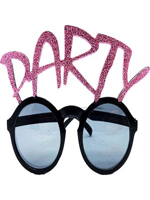 Mg Party Yazılı Simli Pembe Renk Parti Gözlüğü 15X7 cm