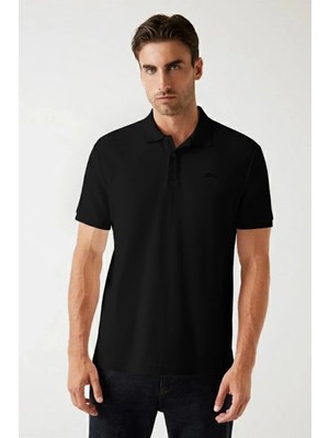 Guess Cotton Erkek Siyah Regular Fit Polo T-Shirt M5BP05K0891-JBLK