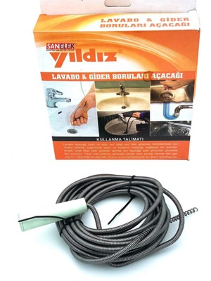 Lavabo ve Gider Boru Açacağı Lavabo Tıkanıklık Açma Sustası 3 Metre ( Lisinya )