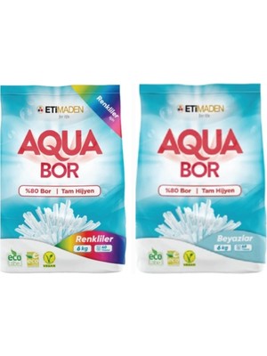 Boron Aquabor Toz Çamaşır Deterjanı 12 kg 80 Yıkama Renkli ve Beyazlar İçin Doğal Temizlik