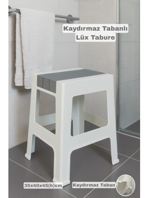 Funny Life Kaydırmaz Tabanlı Lüx Banyo Taburesi - Günlük Kullanım Çok Amaçlı Modern Tabure