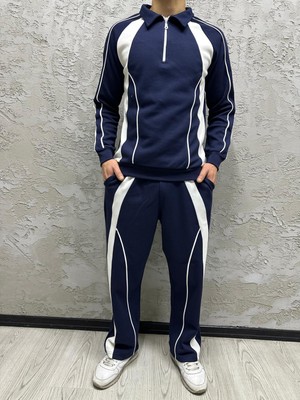 Black Steel Yarım Pat Fermuarlı Eşofman Takımı