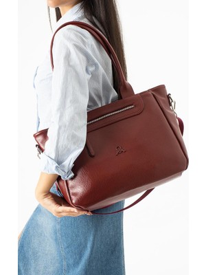 Baginn Suni Deri Kadın Omuz Çantası 35*28 cm Çapraz Askılı Postacı Çanta Çok Cepli Vegan Deri Kol Çantası