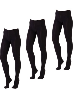 Thermoform Kadın Bambu Külotlu Çorap Siyah 3'lü Paket