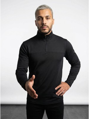 CLAW UP WORK SCUBA HALF ZIP SWEAT | BLACKOUT  (Slim Fit Yarım Fermuarlı Scuba Sweatshirt)