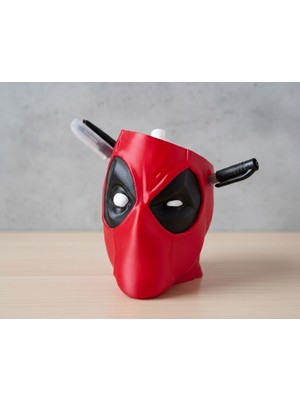 Hivhestin Kırmızı Ölüm Kalemlik: Deadpool 3D Baskı Masaüstü Organizatör