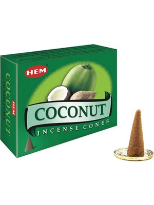 Lorvento Coconut Konik Tütsü Seti (120 Adet) – Metal Altlıklı, Yoğun Hindistan Cevizi