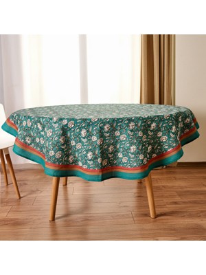 Matmel Soft Pine Yuvarlak Masa Örtüsü - Yeşil - 150X150 cm