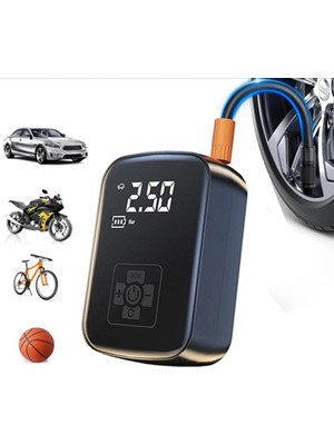 Schitec Elektrikli Dijital Hava Kompresörü LED Göstergeli | 150PSI Taşınabilir Şarjlı Pompa WY006