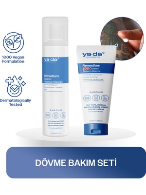 Remedium Dövme Bakım Seti, Sos Bakım Kremi ve Onarıcı Yıkama Köpüğü