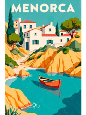 Minorka Sahil Evleri Kanvas Tablo