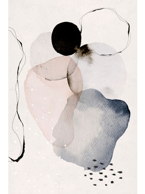 Nude ve Gri Tonlarda Minimal Soyut Kanvas Tablo