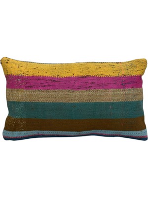 Kilim Antik El Dokuma Dekoratif Lumbar Kilim Kırlent Yastık Kılıfı 1025 - Yeni - Çok Renkli