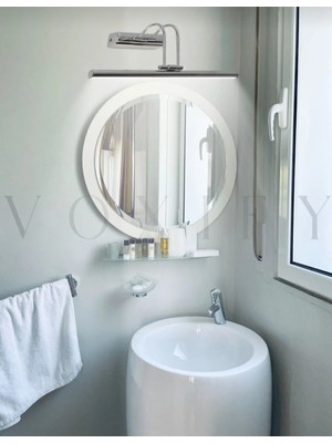 Feyza Design Krom Kasa Martı Kuğu LED Aplik Armatür, Banyo ve Salon Aydınlatması