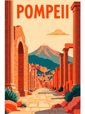 Pompeii Antik Şehir Kanvas Tablo