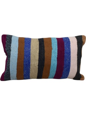Kilim Antik El Dokuma Dekoratif Lumbar Kilim Kırlent Yastık Kılıfı 0998 - Yeni - Çok Renkli