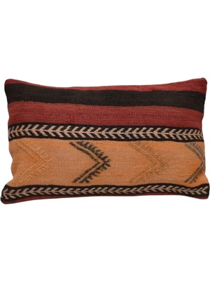 Kilim Antik El Dokuma Dekoratif Lumbar Kilim Kırlent Yastık Kılıfı 1004 - Yeni - Çok Renkli