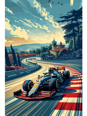 Hızın Ruhu Formula Yarış Pisti Kanvas Tablo