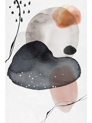 Gri ve Nude Tonlarda Akışkan Dokulu Soyut Kanvas Tablo