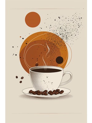 Soyut Kahve Fincanı Kanvas Tablo