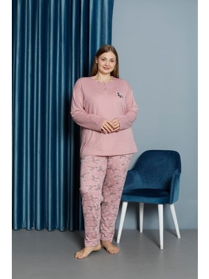 Mutlu City Kadın Orta Yaş ve Üzeri Regular Yüksek Kalite Büyük Beden Pamuk Anne Pijama Takımı 4550