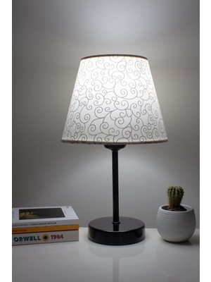 Feyza Design Modern Siyah Ayaklı Yatak Odası Abajur, Şık ve Zarif Tasarım