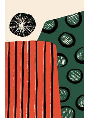 Soyut Çizgiler ve Daireler Kanvas Tablo