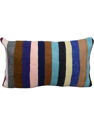 Kilim Antik El Dokuma Dekoratif Lumbar Kilim Kırlent Yastık Kılıfı 1029 - Yeni - Çok Renkli