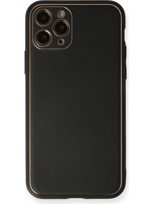 Özbience Şık Siyah Coco Deri Silikon Koruyucu, iPhone 11 Pro Max Için Mükemmel Uyum