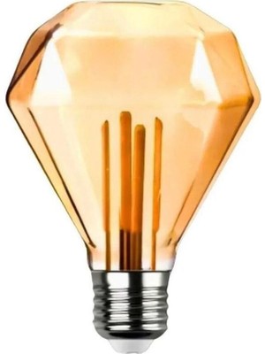 Feyza Design Kırılmaz Gövde LED Ampul Gd-95 Diamond Kesim 4,5W Amber Rustik