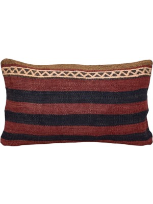 Kilim Antik El Dokuma Dekoratif Lumbar Kilim Kırlent Yastık Kılıfı 1026 - Yeni - Çok Renkli