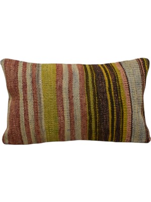 Kilim Antik El Dokuma Dekoratif Lumbar Kilim Kırlent Yastık Kılıfı 1049 - Yeni - Çok Renkli