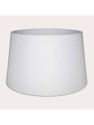 Feyza Design Kumaş Konik Abajur Başlık, Beyaz, Şık ve Modern Tasarım