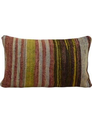 Kilim Antik El Dokuma Dekoratif Lumbar Kilim Kırlent Yastık Kılıfı 1014 - Yeni - Çok Renkli