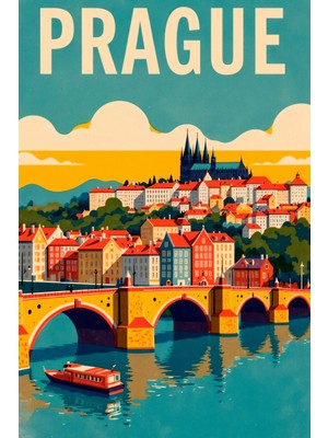 Prag Manzarası Kanvas Tablo