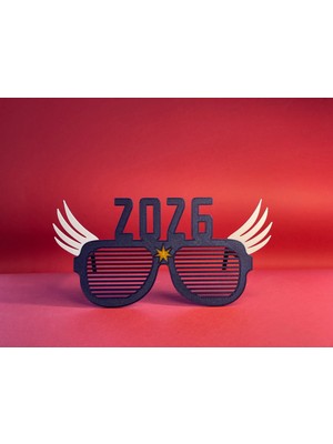 Szd Design 2026 Yeni Yıl Gözlüğü 3D Baskı Parti Aksesuarı Yılbaşı Konseptli