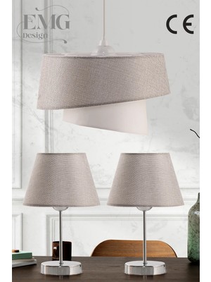 Feyza Design Şık 2'li Abajur Seti, Yatak Odası ve Çocuk Odası Için Uyumlu Tasarım